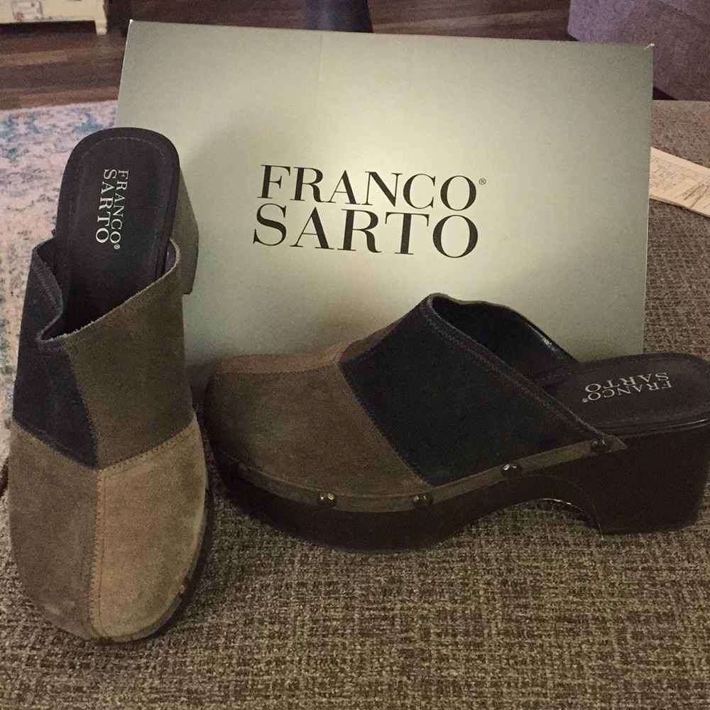 Franco Sarto Suede Clogs